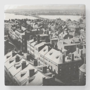 1859: Die Stadt von Boston, Massachusetts Steinuntersetzer