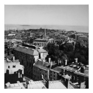 1859:  Eine Ansicht von Boston schauend Süd Poster