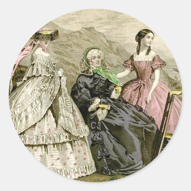 1859 Mode Runder Aufkleber (Vorderseite)