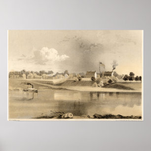 1859 Smith Fort Arkansas Lithograph Poster