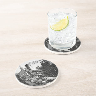 1859:  Verkehr und Geschäfte auf Washington-Stra Getränkeuntersetzer