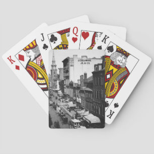 1859:  Verkehr und Geschäfte auf Washington-Straße Spielkarten