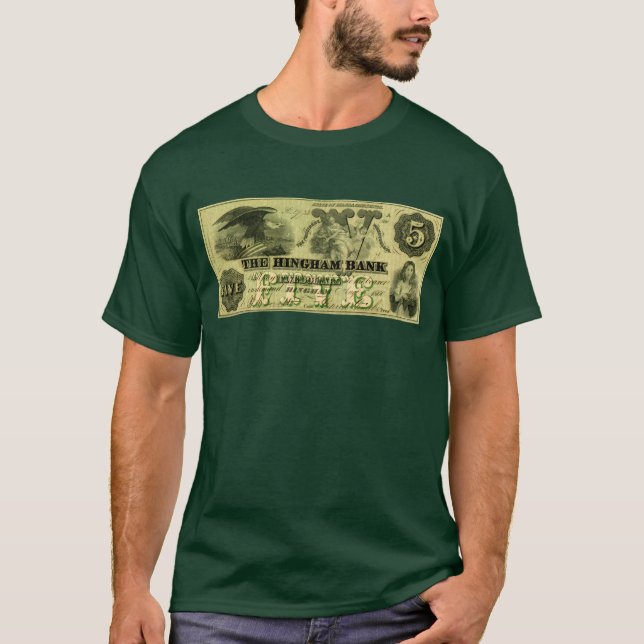 1860 Hingham Massachusetts 5 Dollar Note T-Shirt (Vorderseite)