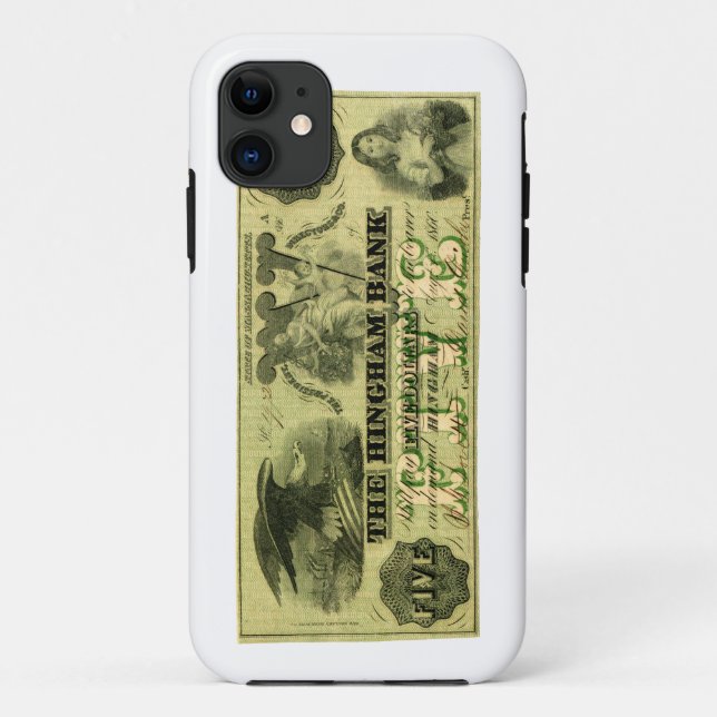 1860 Hingham Massachusetts Fünf-Dollar-Note Case-Mate iPhone Hülle (Rückseite)