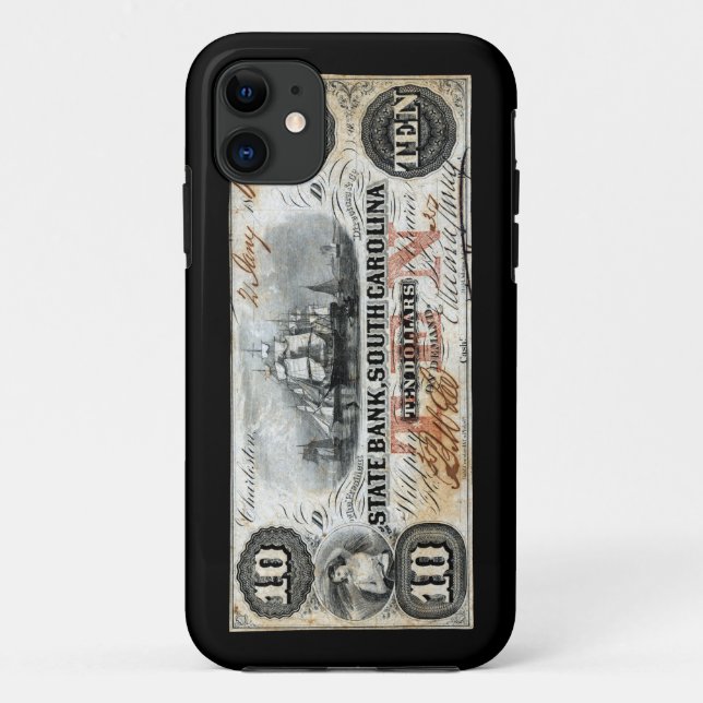 1860 South Carolina Zehn Dollar Note Case-Mate iPhone Hülle (Rückseite)