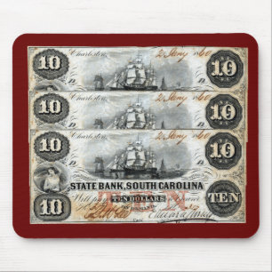 1860 South Carolina Zehn Dollar Note Mousepad