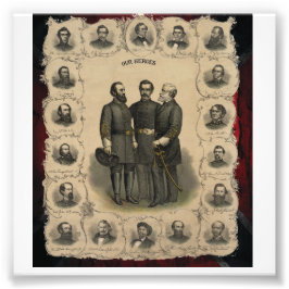 🎖️ ⚔️ 1860 Zivil War Heroes USA Süd Fotodruck