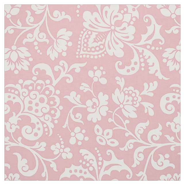 1860er Jahre, floral, rosa Stoff (Muster)