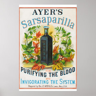 1860s Ayers Sarsaparilla - Alte Patentmedizin Poster