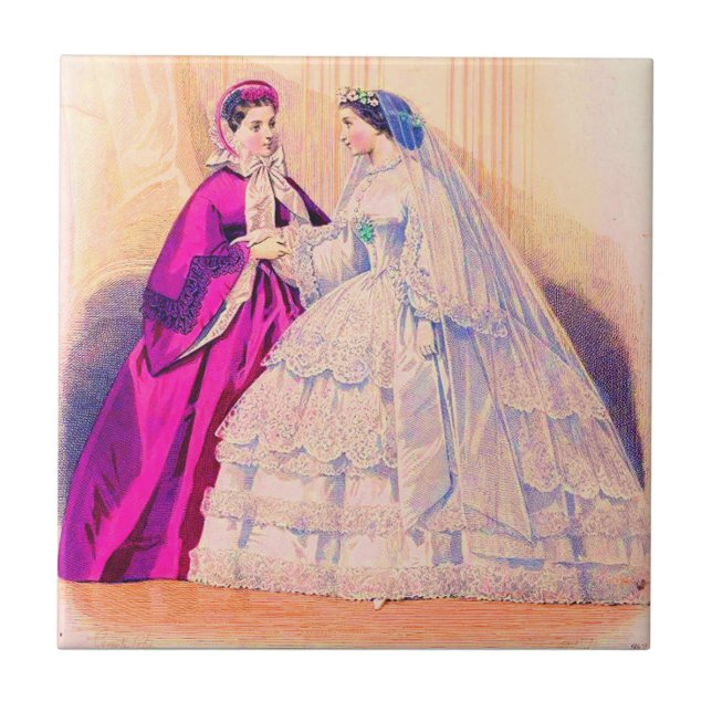1861 Brautkleid Fliese (Vorderseite)