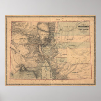 1862 Karte von Colorado Poster