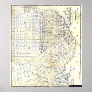 1862 Karte von San Francisco Poster