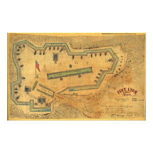 1862 ziviles Kriegs-Karten-Fort Lyon Alexandria Fotodruck