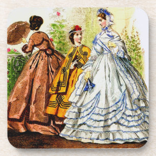 1863 Journal des Jeunes Personnes Fashion Platte Getränkeuntersetzer