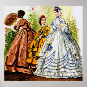 1863 Journal des Jeunes Personnes Fashion Platte Poster