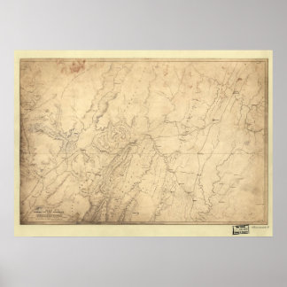 1864 Truppenbewegungen im Zivilen Krieg Chattanoog Poster