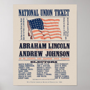 1864 Wahlkampfplakat der Union Party - Lincoln Poster