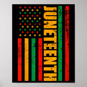 1865 Amerikanische Flagge Afrikanischer Schwarzges Poster