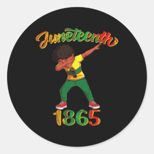 1865 Dab Black Boy Brown Skin Afro Amer Runder Aufkleber