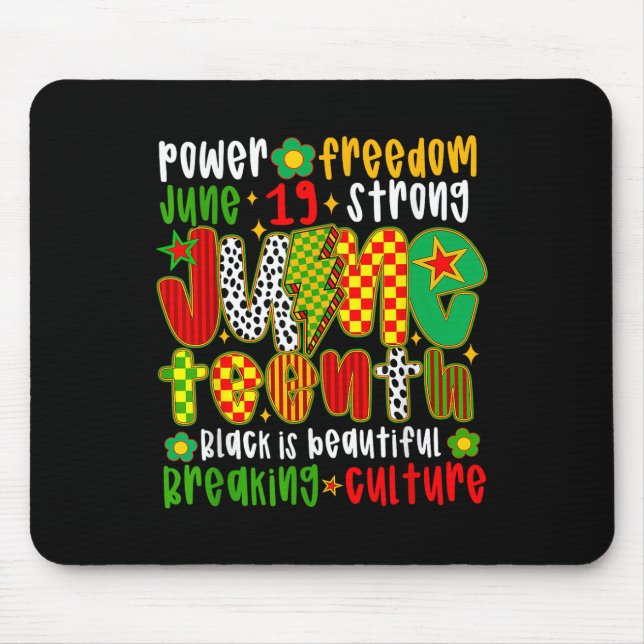 1865 Emanzipationstag Retro Afro Black Mousepad (Vorne)