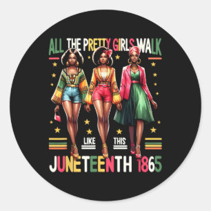 1865 feiert Black Women 1865 Freedom Cele Runder Aufkleber