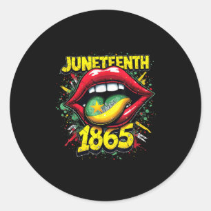 1865 feiert die Juneteenth Freedom 1865 Lips Afric Runder Aufkleber