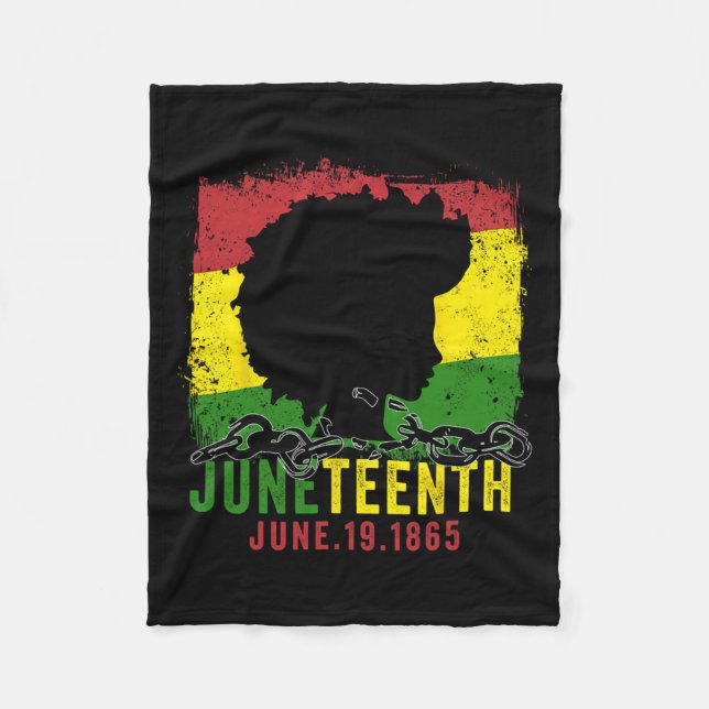 1865 Frauen 19 Afro Girl Independence Day Fleecedecke (Vorderseite)