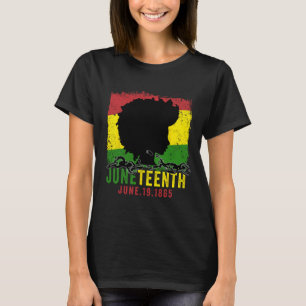 1865 Frauen 19 Afro Girl Independence Day T-Shirt