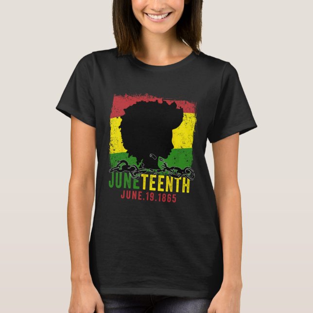 1865 Frauen 19 Afro Girl Independence Day T-Shirt (Vorderseite)