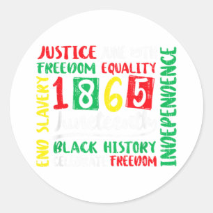 1865 Freedom Celebration African Afro J Runder Aufkleber