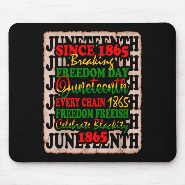 1865 Freiheitstag Juneteenth feiert Schwarzsein Mousepad (Vorne)