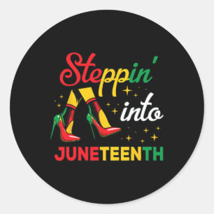 1865 Juneteenth Black Queen Stronge Smart Runder Aufkleber