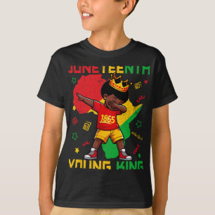 1865 Juneteenth Junger König Dabbing Jungen Kinder T-Shirt
