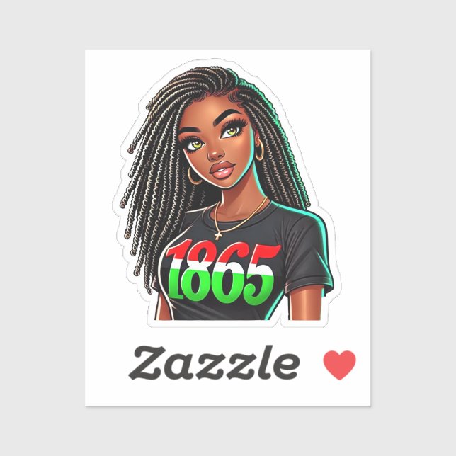 1865 Schwarze Exzellenz Aufkleber (Blatt)