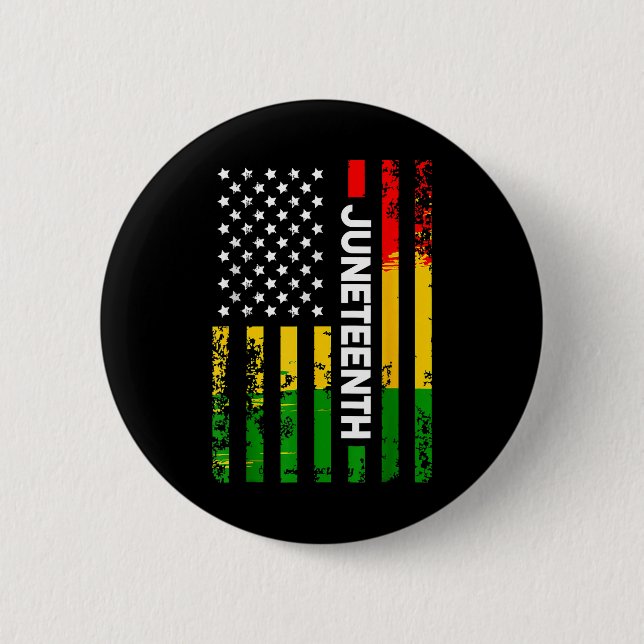 1865 Schwarzgeschichte Amerikanische Flagge Afrika Button (Vorderseite)