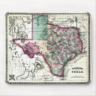 1866 Antiquarian Map of Texas by Schönberg & Co. Mousepad