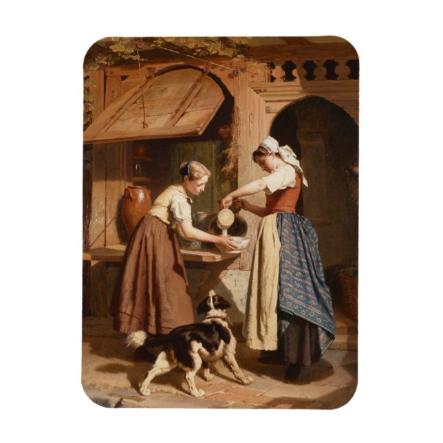 1866 bei der Dairy (Öl auf Panel) Magnet (Vertikal)