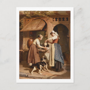 1866 bei der Dairy (Öl auf Panel) Postkarte