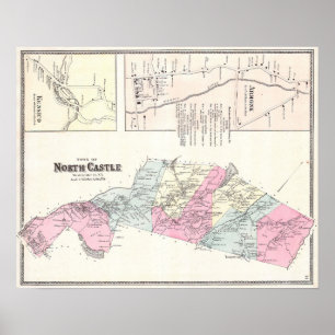 1867 Karte. Armonk, Westchester County, New York Poster