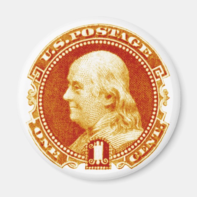 1869 Benjamin Franklin Briefmarke Magnet (Vorne)