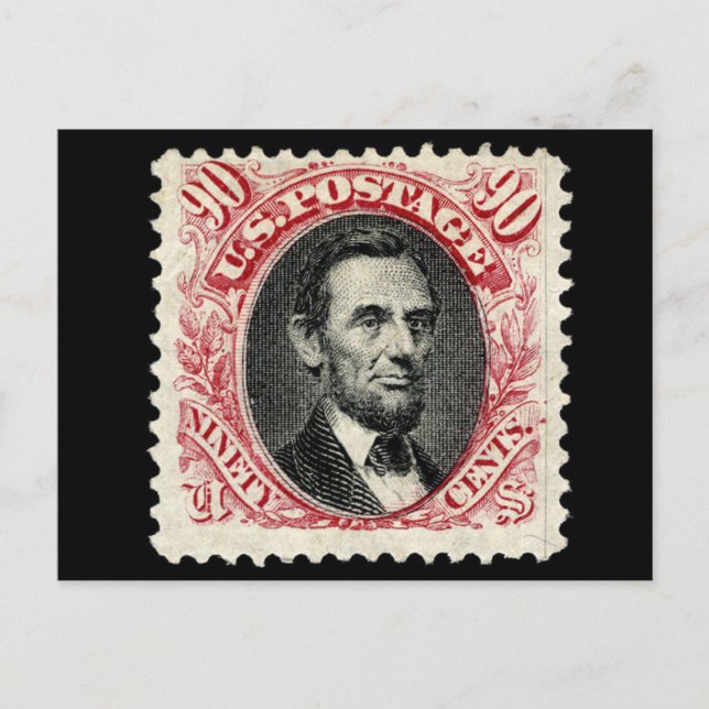 1869 Postfach Briefmarke 90 LH Lincoln Postkarte (Vorderseite)