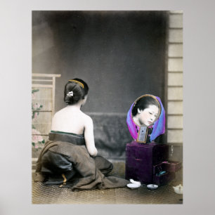 1870 Japanische Frau im Dressing Room Poster