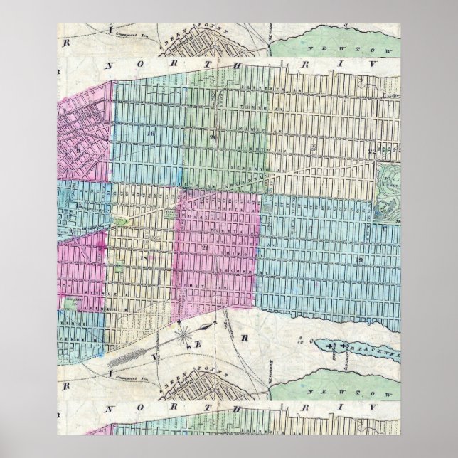 1870 Karte New York City Central Park Poster (Vorne)