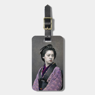 1870 Schöne japanische Frau Gepäckanhänger