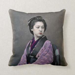1870 schöne japanische Frau Kissen