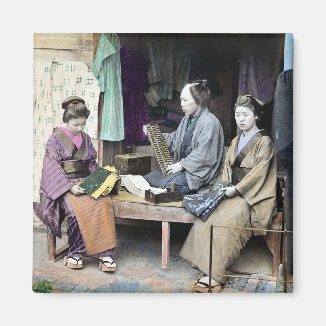 1870 Stoffhändler aus Japan Magnet (Vorne)