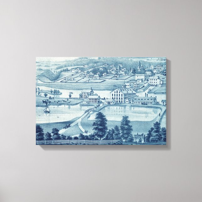 1871 Vögel Augen Ansicht Carpentersville Illinois Leinwanddruck (Vorderseite)