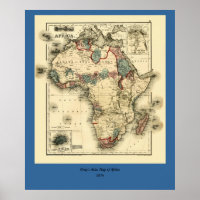 1874 Map of Africa Antique African Print