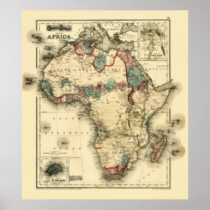 1874 Map of Africa Antique African Print Poster