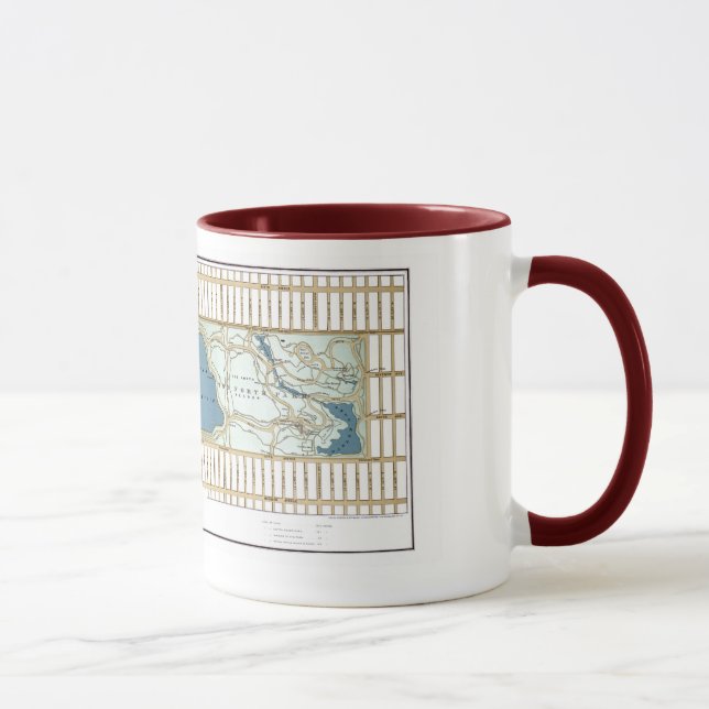 1875 Karte des Central Park, New York City Tasse (Rechts)